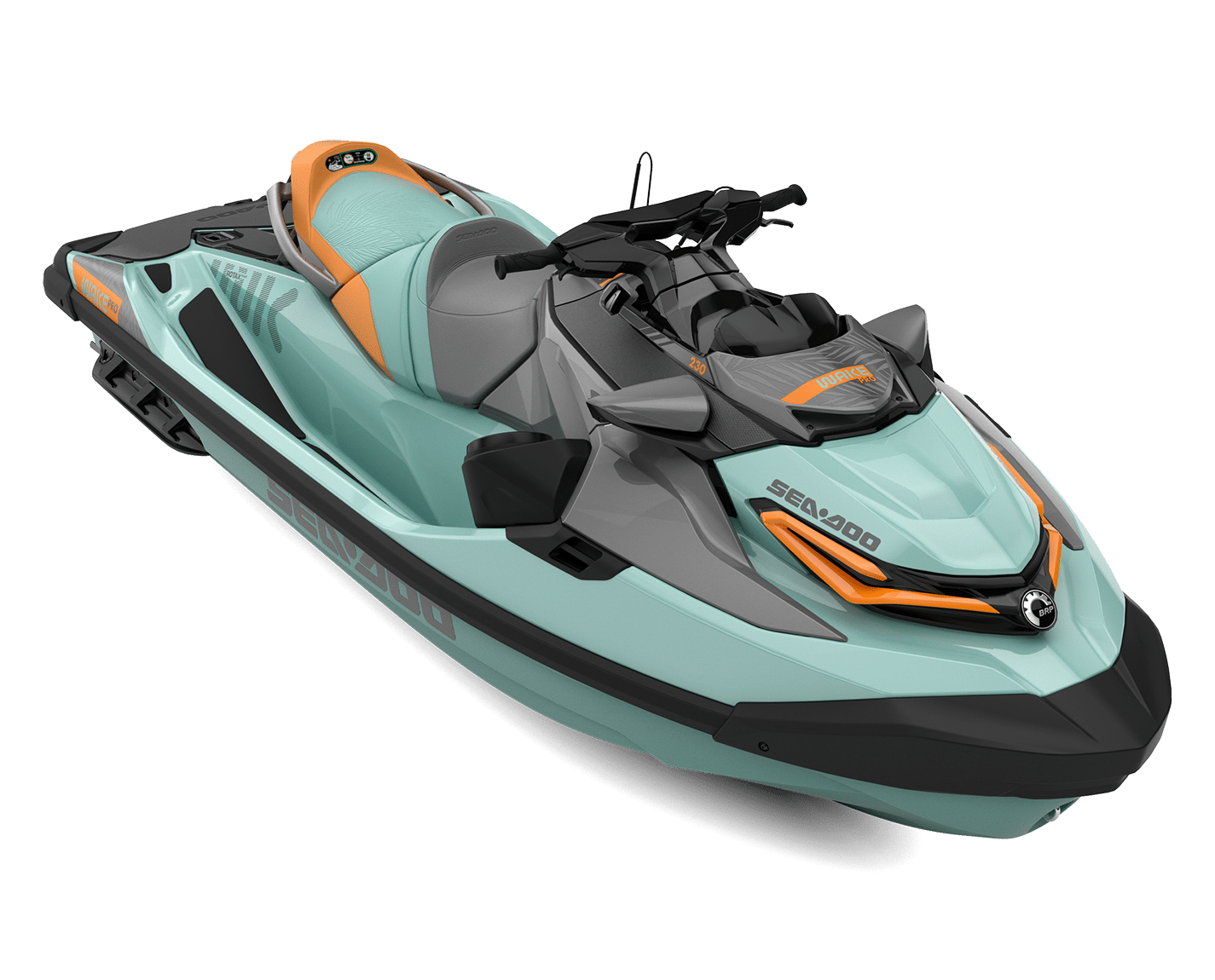 SEA DOO JET SKI WAKE PRO 230, motomarine, couleur menthe, sport nautique, sortie en mer en famille