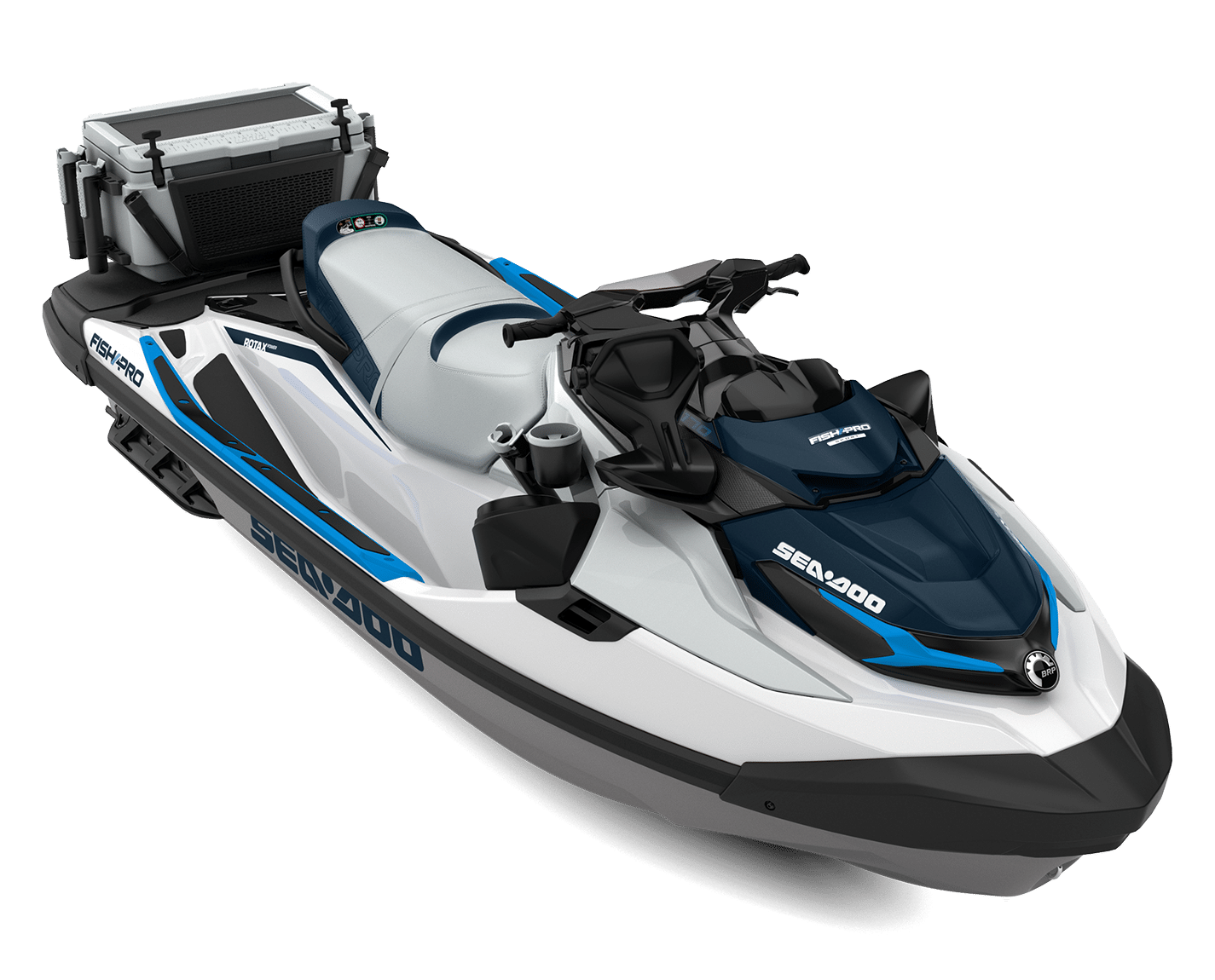 Jetski Fishpro sport 170, blanc noir et bleu, rangement, compartiment